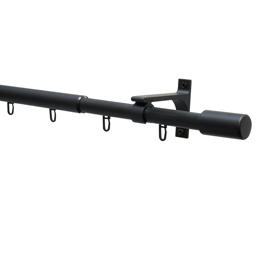 Gardinia Gardinenstangen-Set Thasos aus Metall, Schwarz, ausziehbar von 100 bis 190 cm, Durchmesser: 19/22 mm - Bild 2