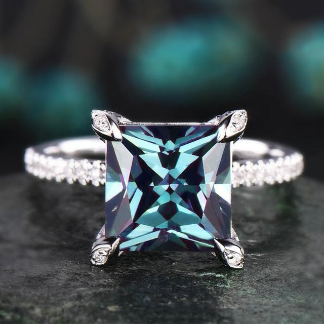 YIRAN Jewelry Ring, Zirkonia, Blau, Damen - Bild 1