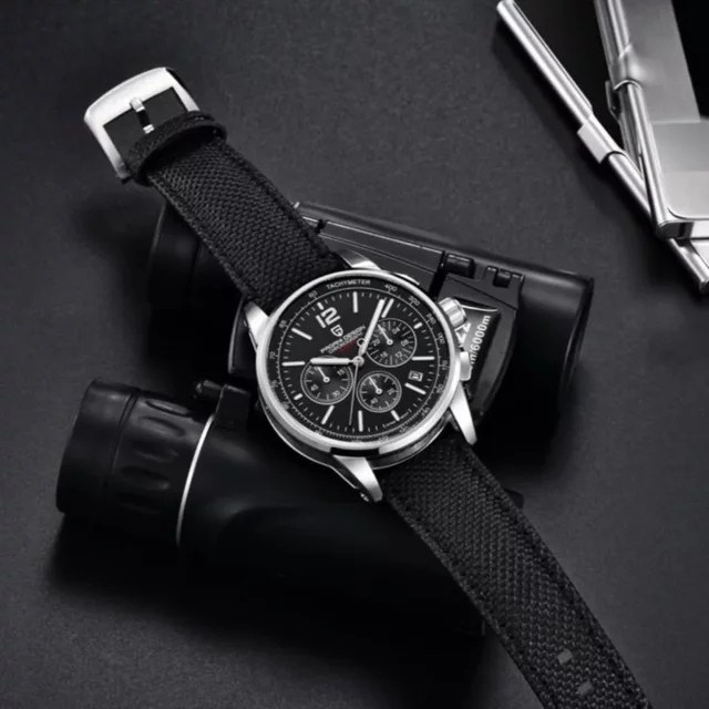 PAGANI DESIGN Armbanduhr, Quarz, Edelstahl, Saphirglas, Blau, Herren - Bild 1