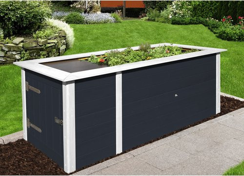 WEKA Hochbeet mit Schrank aus Fichtenholz in Anthrazit, B/H/L: 217,6 x 81 x 205 cm - Bild 3