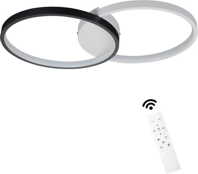 NETTLIFE LED Deckenleuchte aus Metall in Weiß, dimmbar mit Fernbedienung, Durchmesser: 50 cm - Bild 1