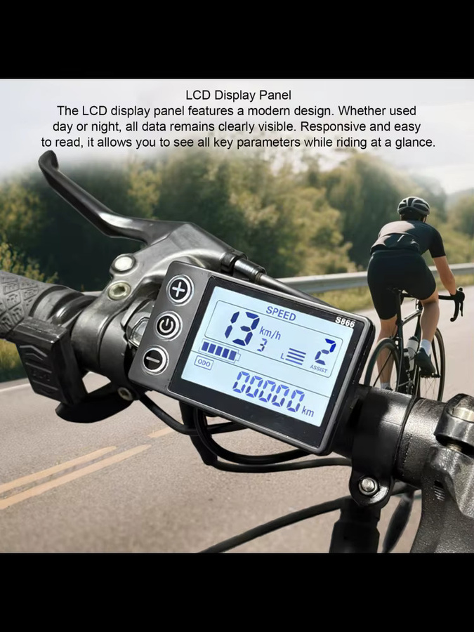 DOACT Elektrofahrrad LCD-Display S866 ABS Bedienfeld mit 6-Pin Wasserdichtem Anschluss für Roller-Modifikation, Schwarz - Bild 7