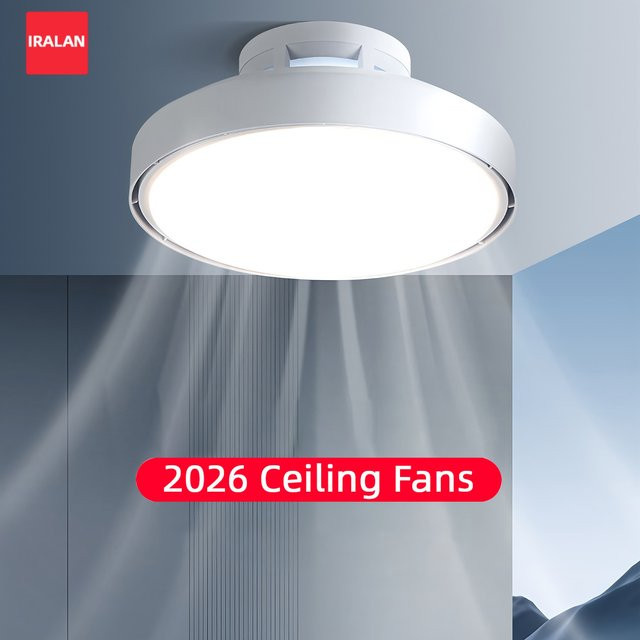 IRALAN LED-Deckenleuchte mit Ventilator, dimmbar, weiß, modern und rund, inklusive Fernbedienung - Bild 1