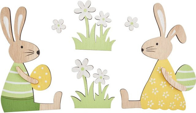 VBS Bastelset Hase Flecki aus Sperrholz für Ostern und Tischdekoration - Bild 1