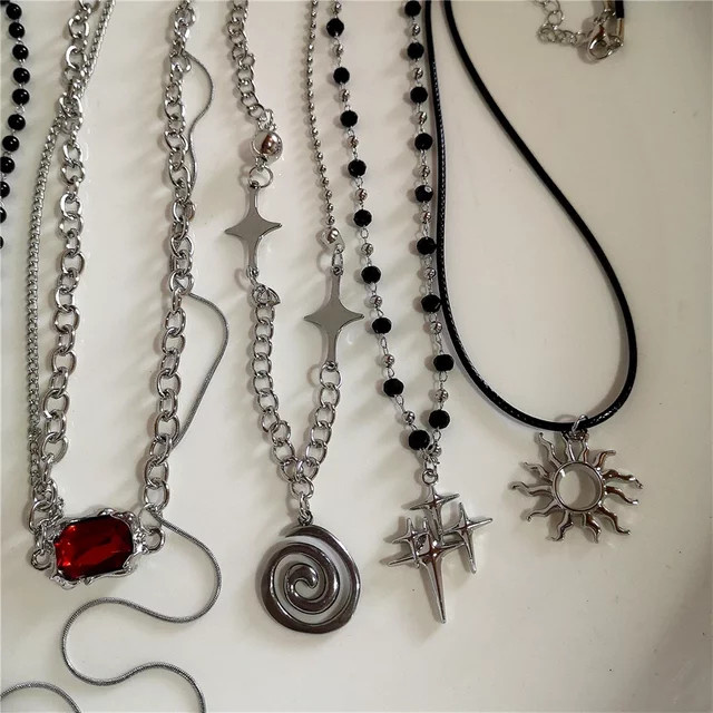 imixlot Halskette Edelstahl, Spirale Sonne Kreuz Anhänger, Silber, Unisex - Bild 1