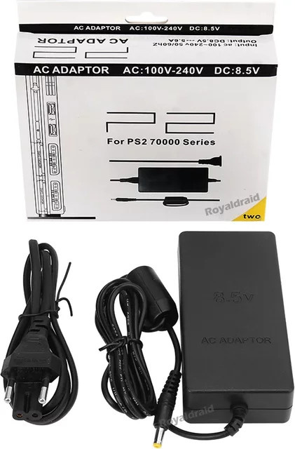 HeroAngel Netzteil für PS2 Slim 70000 Konsole, Ersatz-AC-Adapter Ladekabel in Schwarz, 8,5 V DC, 100-240 V - Bild 1