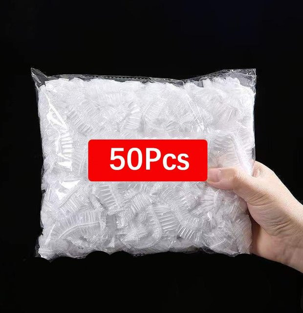 Golden Childhood Einweg-Lebensmittelabdeckungen aus Kunststoff in Weiß, 50 Stück elastische Frischehaltebeutel für Obst und Gemüse - Bild 1