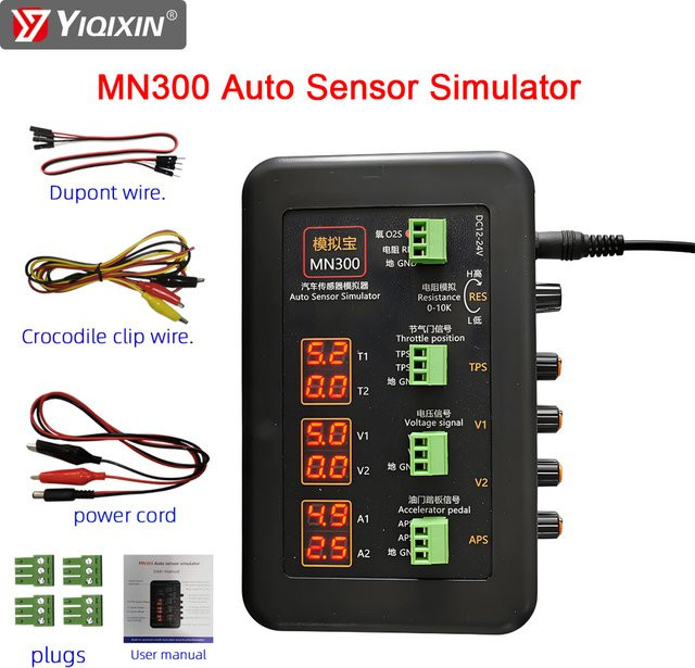 YIQIXIN MNB-3 Auto Sensor Simulator Signal Generator für Drosselklappe, Sauerstoff- und Öldrucksensoren in Schwarz - Bild 1
