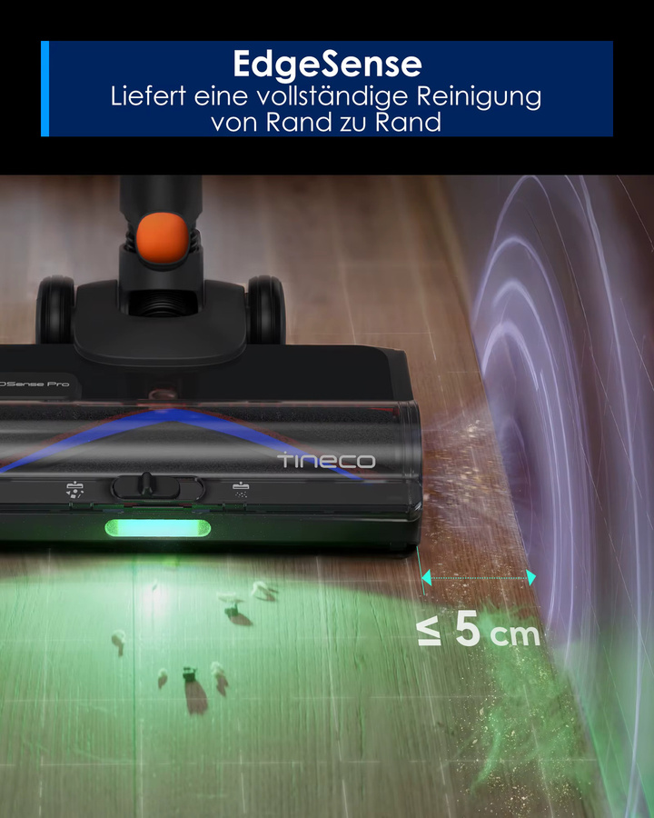 Tineco Pure ONE S70 Akku Staubsauger in Orange mit 200 AW Saugkraft, LED-Beleuchtung, 3DSense Pro Reinigungssystem, ZeroTangle-Bürste und bis zu 95 Min. Laufzeit - Bild 4
