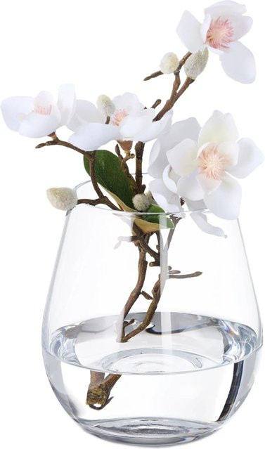 Relaxdays Blumenvase aus Glas in Transparent, modern, Höhe: 16 cm, Breite: 14 cm, Tiefe: 14 cm - Bild 1