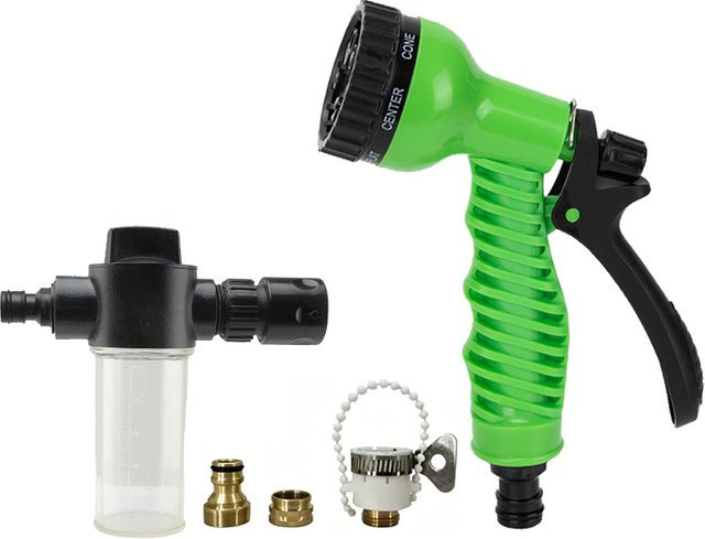 7-Funktionen Hochdruck-Sprühpistole für Garten und Autowäsche in Grün - Bild 1