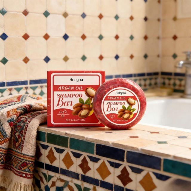 Hoegoa Shampoo-Bar Arganöl, für strapaziertes Haar, Unisex - Bild 1