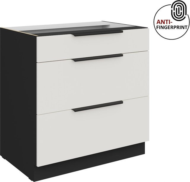 Küchenunterschrank ARIA in Weiss ultra matt mit Anti Fingerprint Effekt, Breite: 80 cm - Bild 1