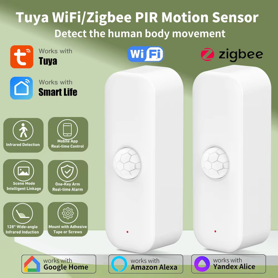 Tuya Smart PIR Bewegungsmelder WiFi/Zigbee Motion Sensor in Weiß für Home Automation und Sicherheit mit App-Steuerung und Alexa Kompatibilität - Bild 2