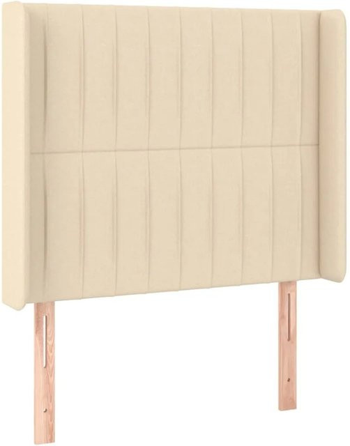 vidaXL LED Kopfteil mit USB-Ladeanschluss und integrierter Beleuchtung, Creme, Stoff, B: 103 cm, T: 16 cm, H: 118-128 cm - Bild 1