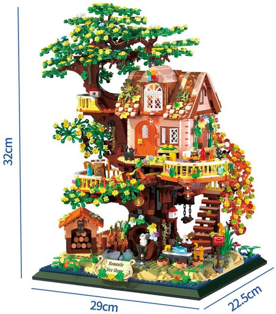 Linyi toy car 3D Puzzle Verbindungssteine Architektur Bausteine Sets, Baumhaus, ab 6 Jahren - Bild 1