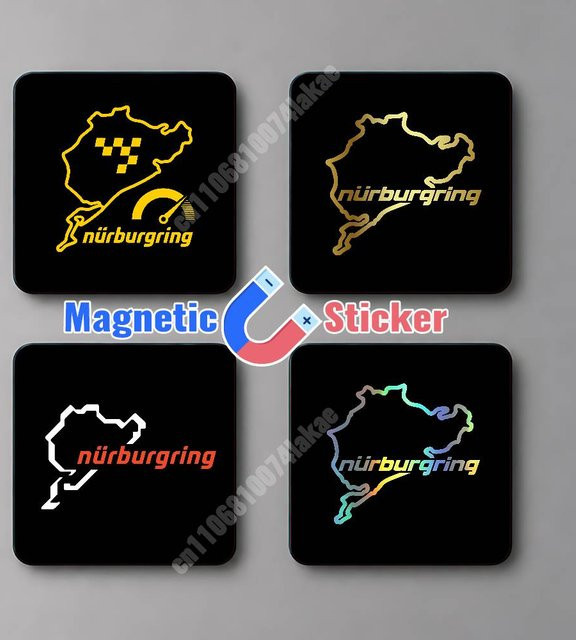 Magnetischer Aufkleber Nürburgring Nordschleife Rennstrecke als wiederverwendbarer Kühlschrankmagnet für Metalloberflächen - Bild 1