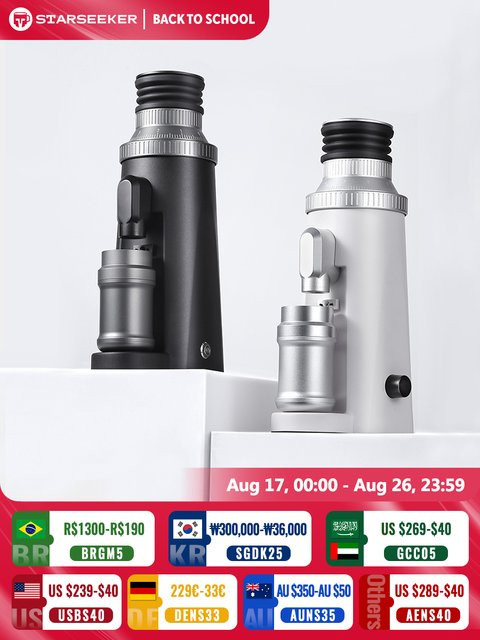 STARSEEKER EDGE63 Elektrische Kaffeemühle mit 63 mm Kegelmahlwerk für Espresso und Bohnen, Schwarz - Bild 1