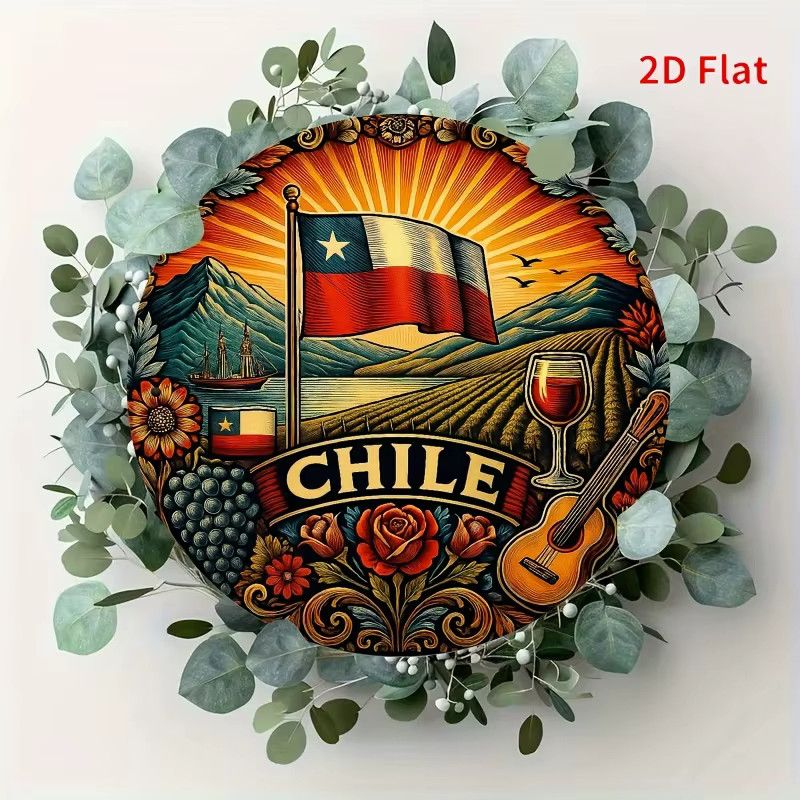 Potdemiel Eisenplatte Wandkunst im chilenischen Stil mit geometrischem Design - Bild 3