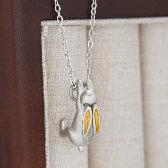 Lucky Star Jewelry Anhänger Halskette, Hasen, Messing, Silber, Zirkonia, Damen - Bild 1