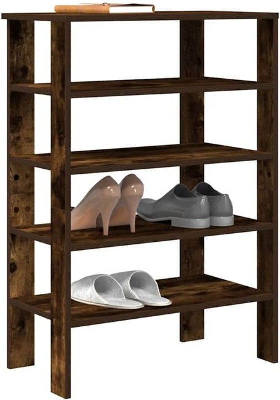 Schuhregal Vidaxl aus Holzwerkstoff in Räuchereiche Braun, B/T/H: 61 x 32 x 87,5 cm - Bild 1