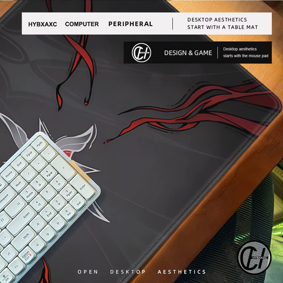 HYBXAXC Genshin Impact Arlecchino Mousepad in Schwarz, B/T: 90 x 40 cm - Bild 3