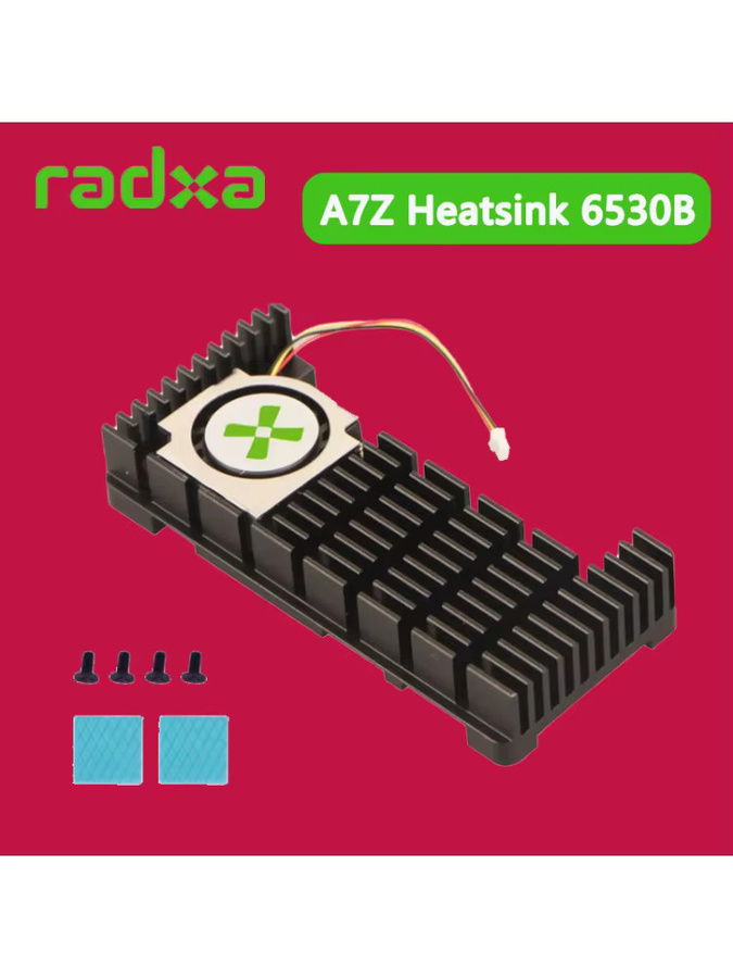 Radxa A7Z Kühlkörper 6530B für Radxa Cubie A7Z, Aluminiumkühlkörper mit Lüfter und PWM-Geschwindigkeitsregelung in Silber und Schwarz - Bild 5