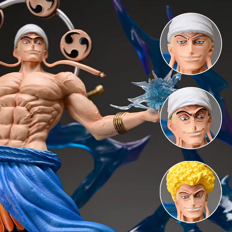 Bandai Anime One Piece Enel Donnergott Leuchtende Doppelkopf-Skulptur Actionfigur Statue als Desktop-Dekoration und Geschenk für Kinder - Bild 6