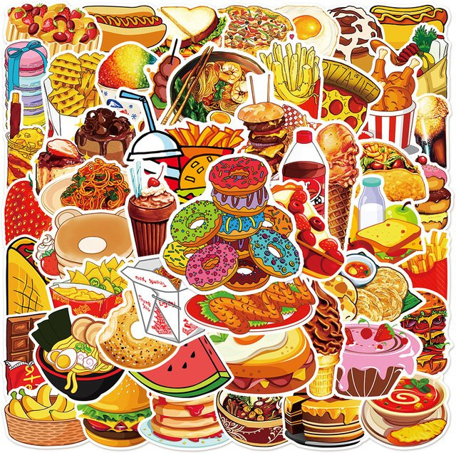 Charile Lebensmittel Cartoon-Aufkleber, Sticker, Multicolor - Bild 1