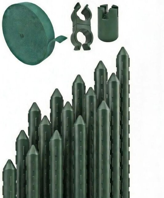 TTL GARDEN Rankstäbe 15er Set, grün, Kunststoffbeschichteter Stahl, Höhe: 90 cm - Bild 1