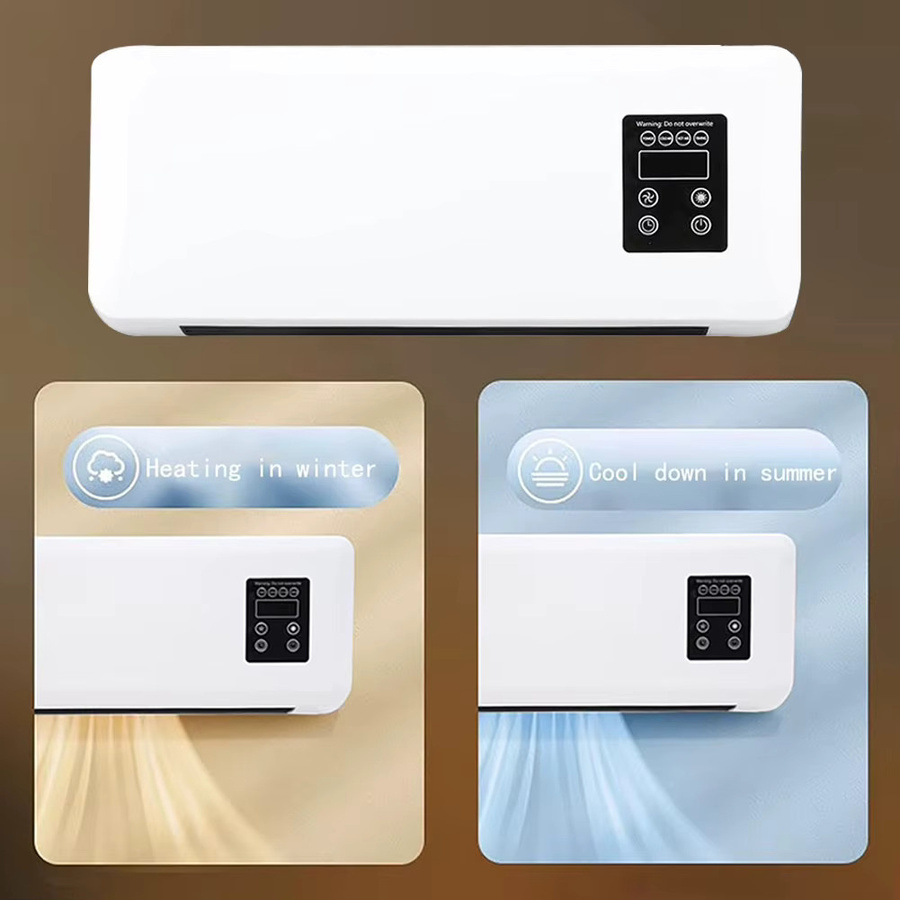 KISS-THE NIGHT Mini Kalt-Warm Klimaanlage Wandmontierter Luftkühler und Elektrische Heizung in Weiß - Bild 2
