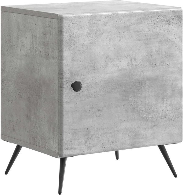 vidaXL Nachttisch in Betongrau aus Holzwerkstoff, modern und matt, B/T/H: 43 x 34,5 x 50 cm - Bild 1