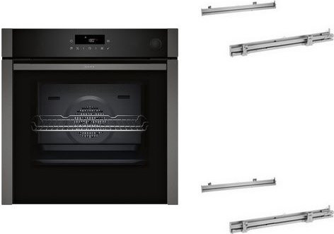 Neff BMK320EASP Einbaubackofen mit Dampfunterstützung und Heißluft in Graphit, 71 l, Pyrolyse und Pizza-Stufe - Bild 1