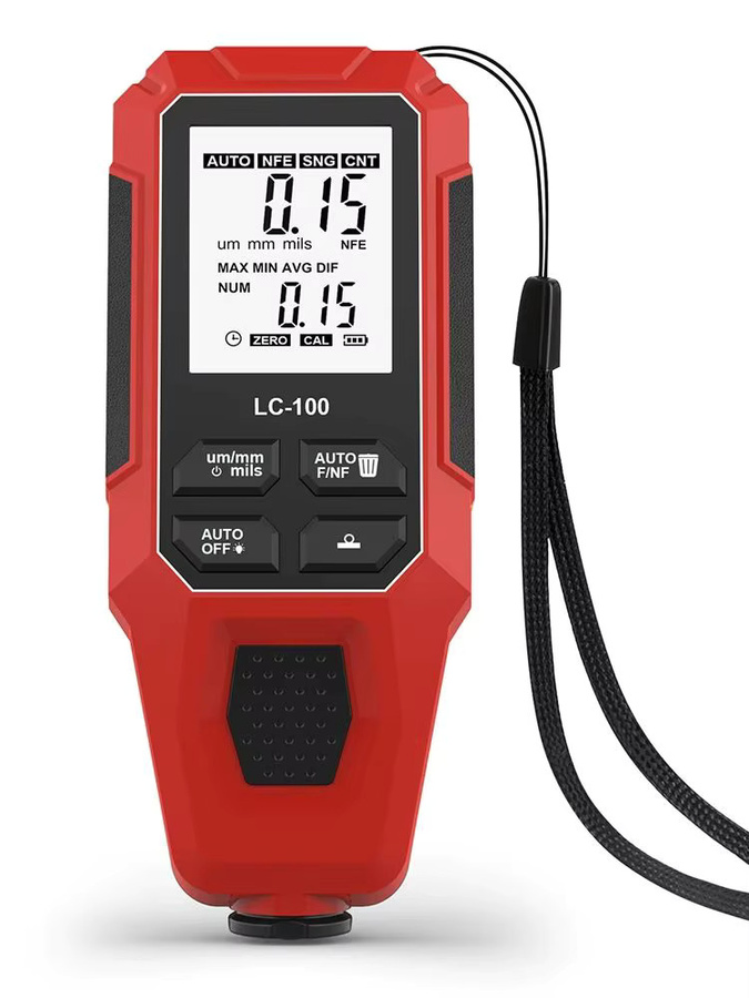 Aideepen LC-100 Autolack-Dickenmessgerät für Fe und NFe, rotes Schichtdickenmessgerät mit Messbereich 0-2000UM - Bild 4