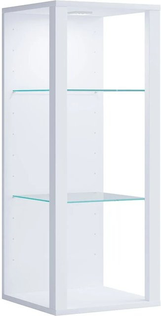 ebuy24 GlasolMW Vitrinenschrank Wandhängend mit Glastüren in Weiß - Bild 1
