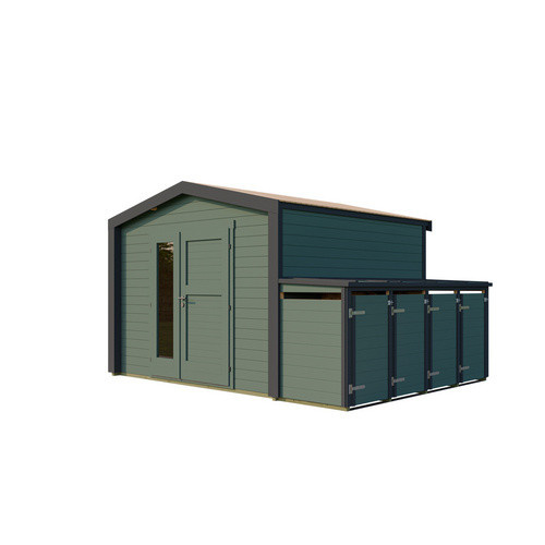 Weka Holz-Gartenhaus Killarney Satteldach Anthrazit-Grün B/T/H: 401 x 300 x 246 cm - Bild 3