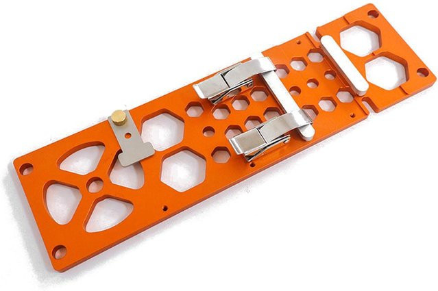 Kkmoon Winkelanschlag für Holzbearbeitung 90 Grad rechtwinklige Führungsplatte orange 340 mm - Bild 1