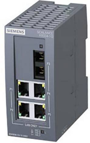 Siemens Industrial Ethernet Switch 6GK5004-1GL10-1AB2 mit 1 Gbit/s, grau - Bild 1