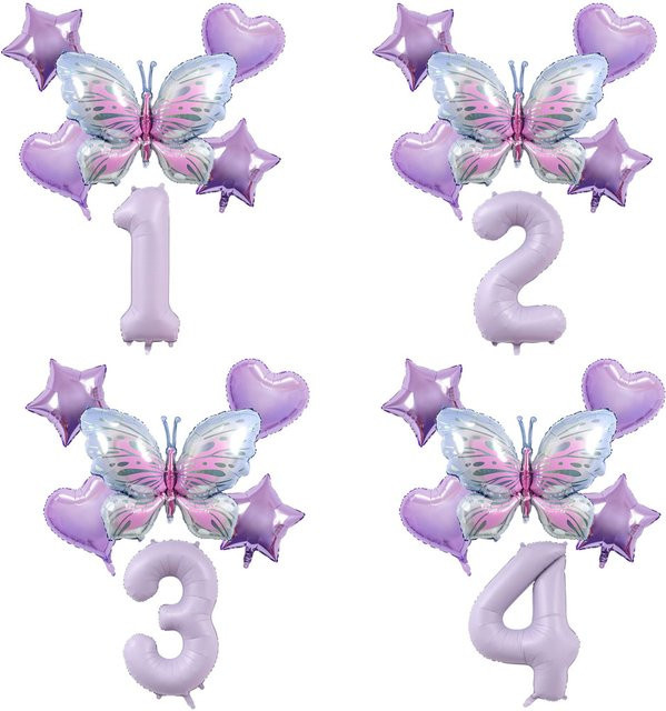 Butterfly Digital Schmetterlings-Ballonset in Multicolor für Geburtstage, Hochzeiten und Jubiläen - Bild 1
