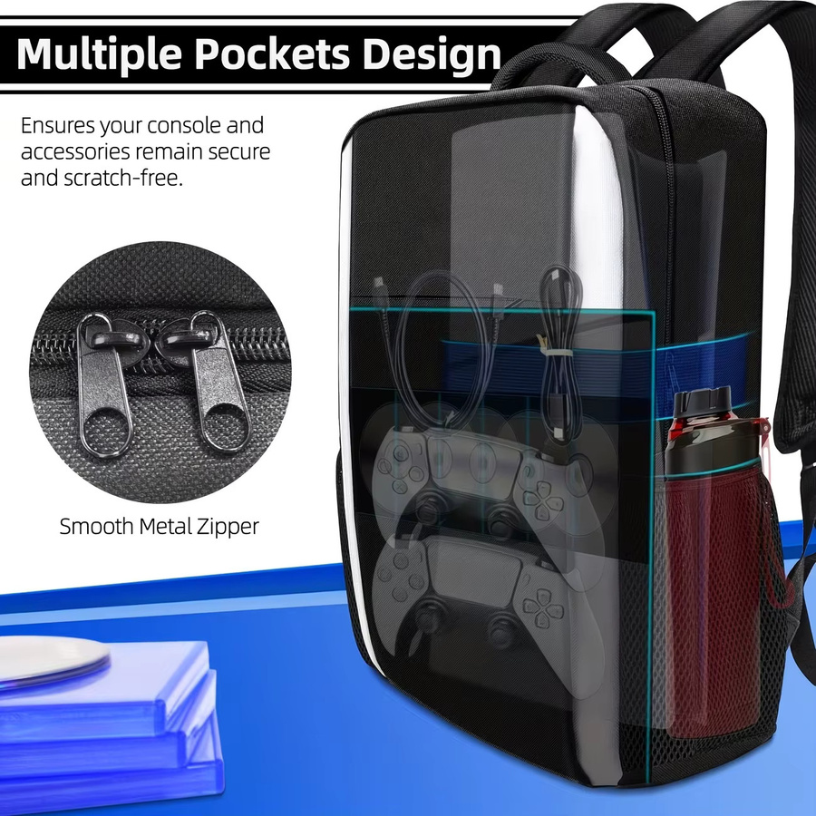 Schutzrucksack für PS5 Konsole und Dual-Controller in Schwarz - Bild 3