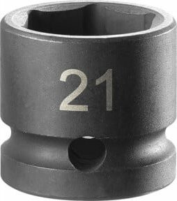 Facom Stubby Steckschlüssel 21 mm aus Chrom-Molybdänstahl in Grau - Bild 1