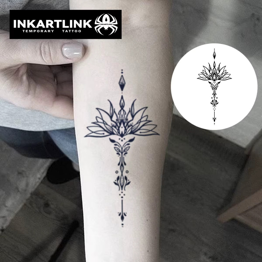 Lotus-Tattoo-Aufkleber, wasserfest, semi-permanentes Tattoo - Bild 2