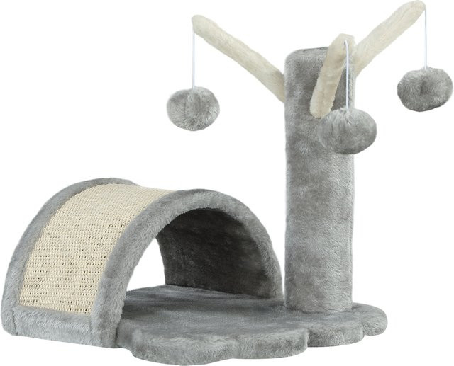 PawHut Kratzbaum für Katzen mit integriertem Spielzeug aus Plüsch und Sisal, Hellgrau, B/T/H: 38 x 38 x 40 cm - Bild 1