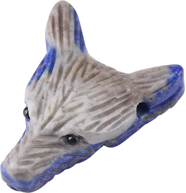 Anhänger Wolfskopf, Naturstein Lapislazuli, 4 cm - Bild 1