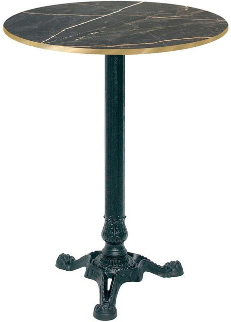 RestooTab Stehtisch Bistrot rund in Schwarz und Gold mit Messingkanten, Durchmesser: 60 cm, Höhe: 113 cm - Bild 1