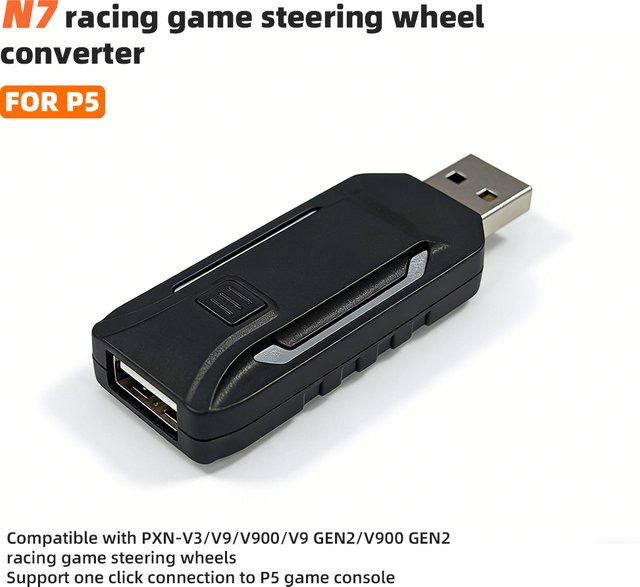 PXN N7 Rennlenkrad-Konverter Adapter für PlayStation, kompatibel mit PXN-V3, PXN-V900 und PXN-V9 GEN2, Schwarz - Bild 1