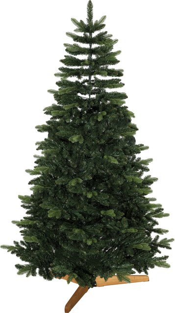 Aosom HOMCOM Künstlicher Weihnachtsbaum in Grün, 210 cm hohe Edeltanne mit 1161 PVC-Zweigen und Holz- und Metallfuß - Bild 1