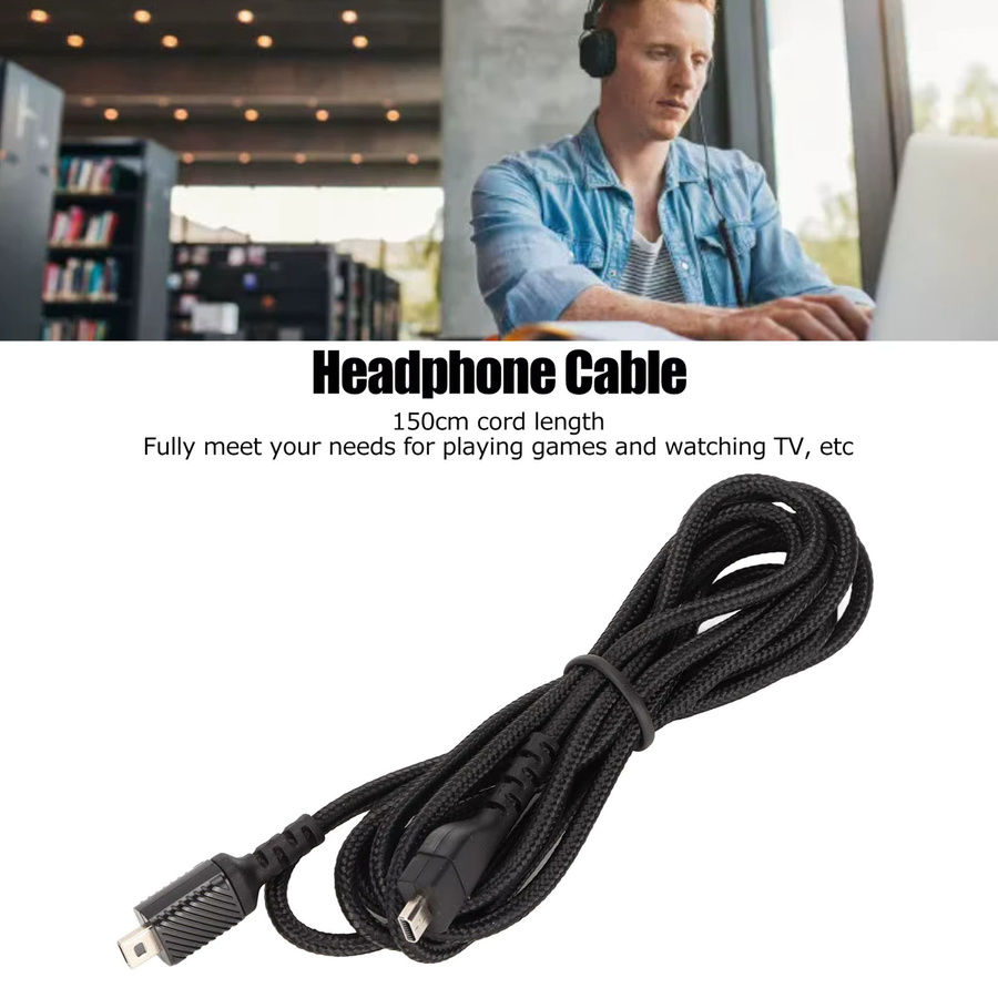 YOUTHINK Headset-Verlängerungskabel in Schwarz mit gewebtem Draht für PC und Telefon, 1,5 m - Bild 2