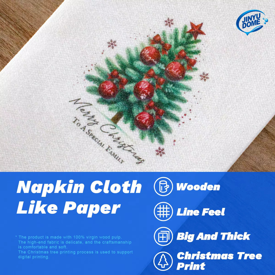JINYUDOME Einweg-Dinner-Servietten mit Leinengefühl in Weiß, B: 30 cm, B: 40,9 cm - Bild 6