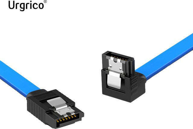 Urgrico SATA III Kabel Set 5 Stück in Blau mit 90 Grad Winkel für SSD und HDD Anschlüsse - Bild 1